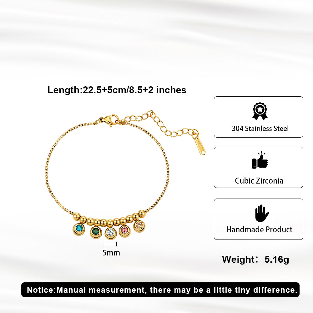 Velvet Rhythm // Colorful CZ Crystal Rainbow Charm Anklet
