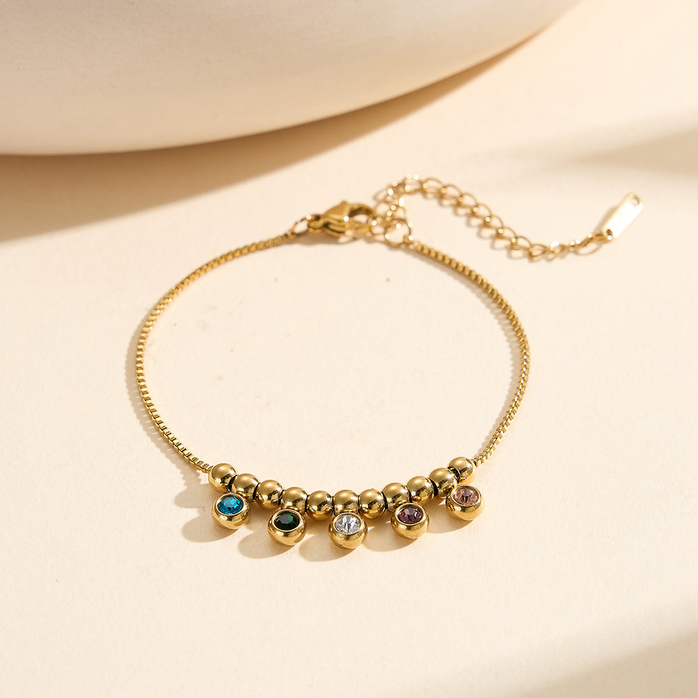 Velvet Rhythm // Colorful CZ Crystal Rainbow Charm Anklet