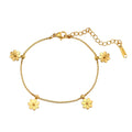 Aura Blossom // Sculptural Five-Petal Flower Charm Anklet