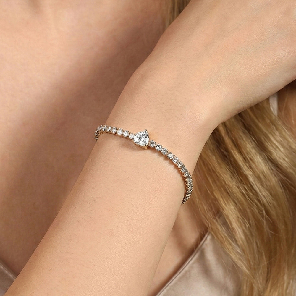 Velvet Amour // Heart Cut CZ Crystal Tennis Bracelet