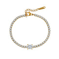 Velvet Rhythm // Princess Cut Square CZ Crystal Tennis Bracelet