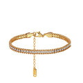 Bold Iced-Out Cuban Tennis Hybrid Chain Bracelet in 14K Gold & Silver