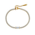 Velvet Rhythm // Emerald-Cut Rectangle CZ Crystal Tennis Bracelet