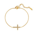 Aura Celestial // Sideways Cross CZ Crystal Charm Bracelet