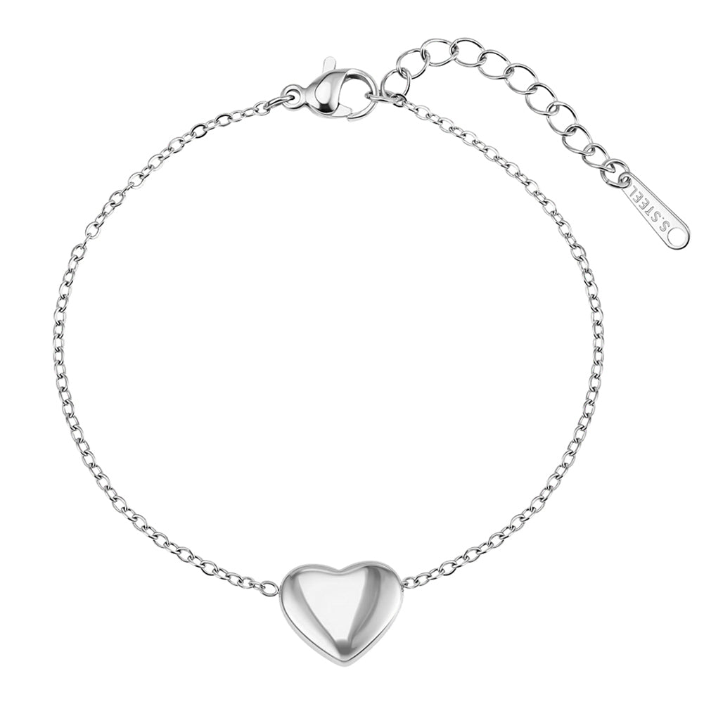 Aura Amour // Sculptural Puffy Heart Charm Bracelet