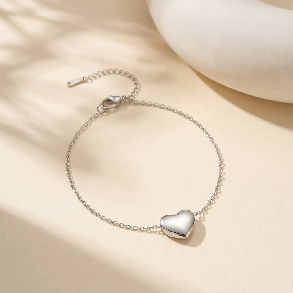 Aura Amour // Sculptural Puffy Heart Charm Bracelet