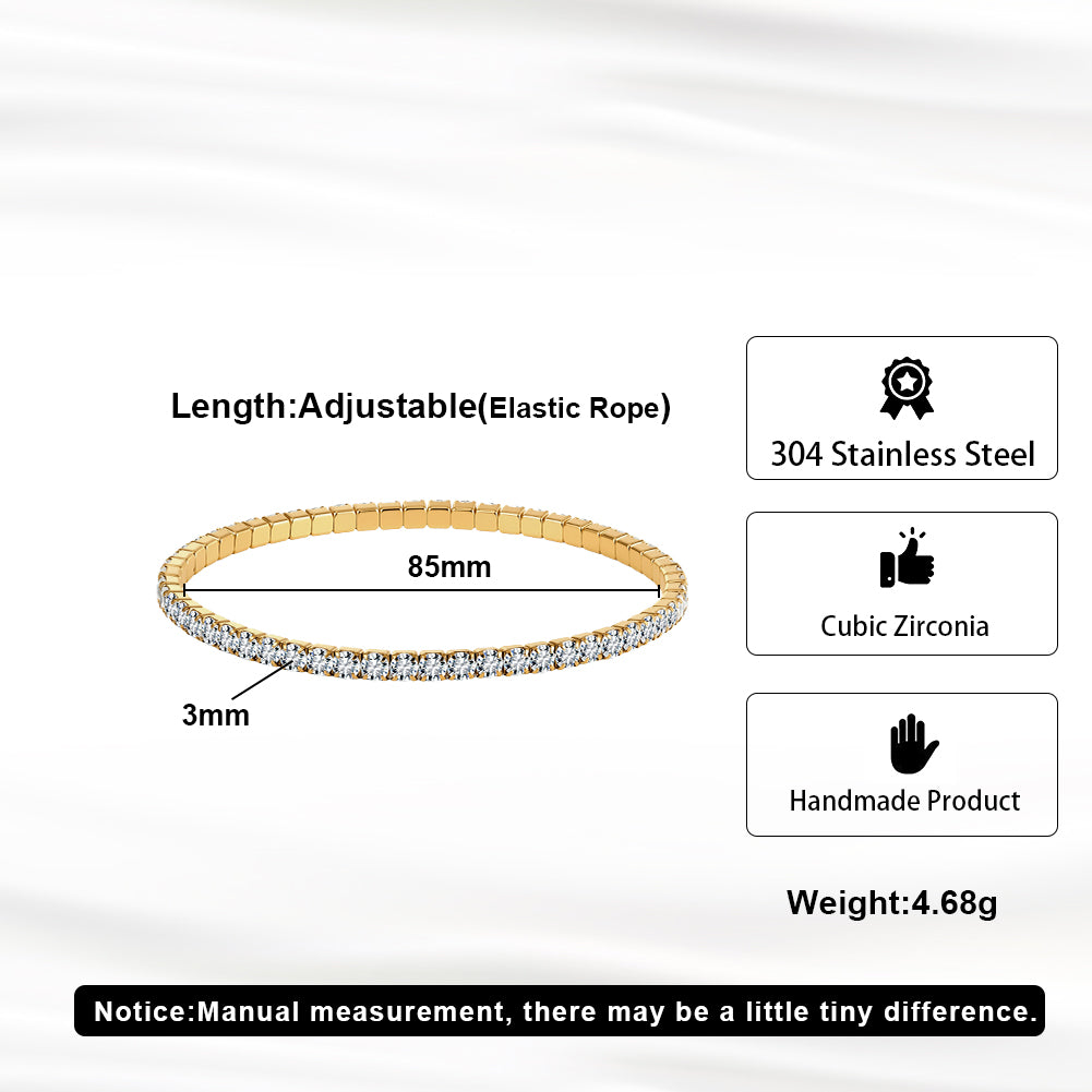 Velvet Rhythm // Clasp-Free Stretch CZ Crystal Tennis Bracelet