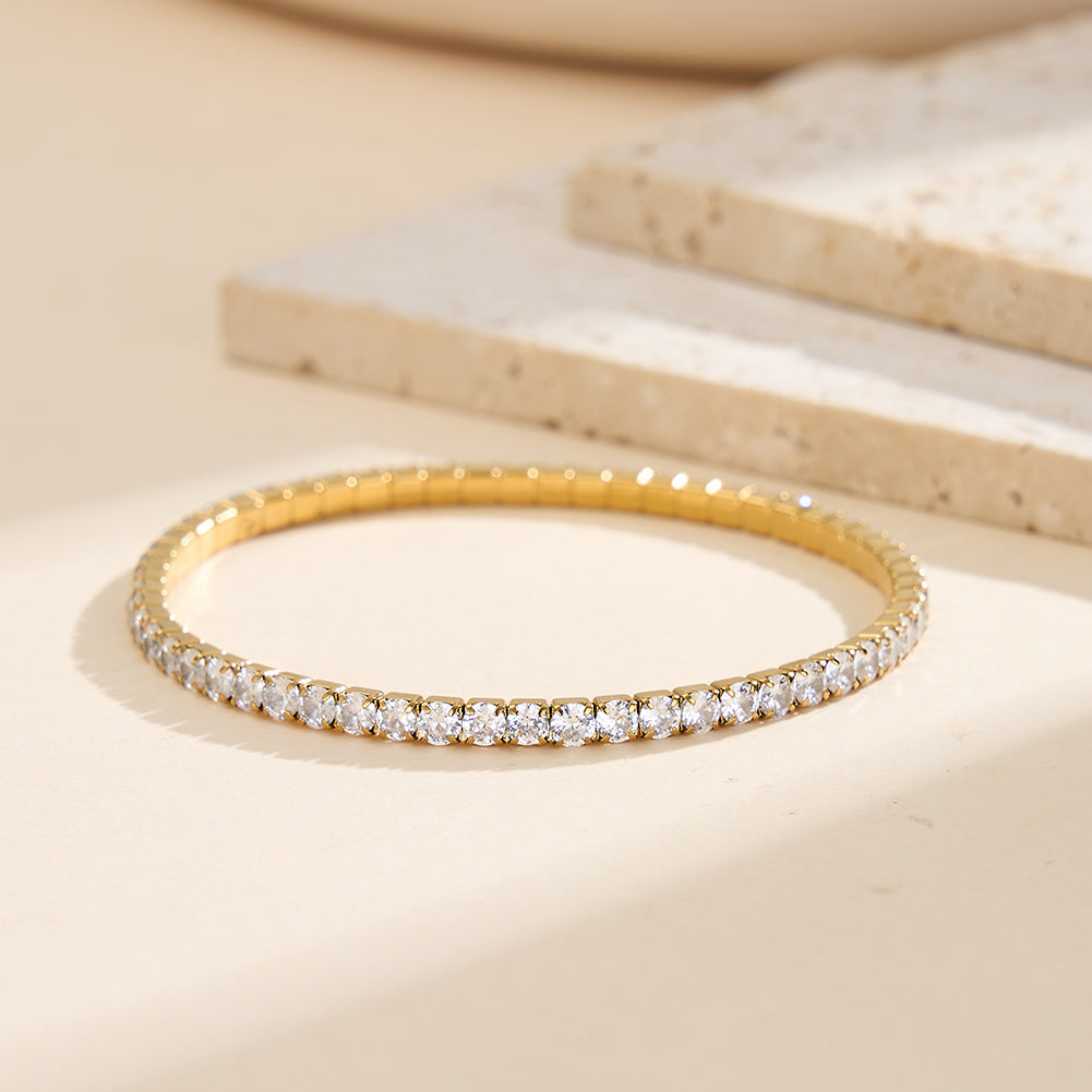 Velvet Rhythm // Clasp-Free Stretch CZ Crystal Tennis Bracelet