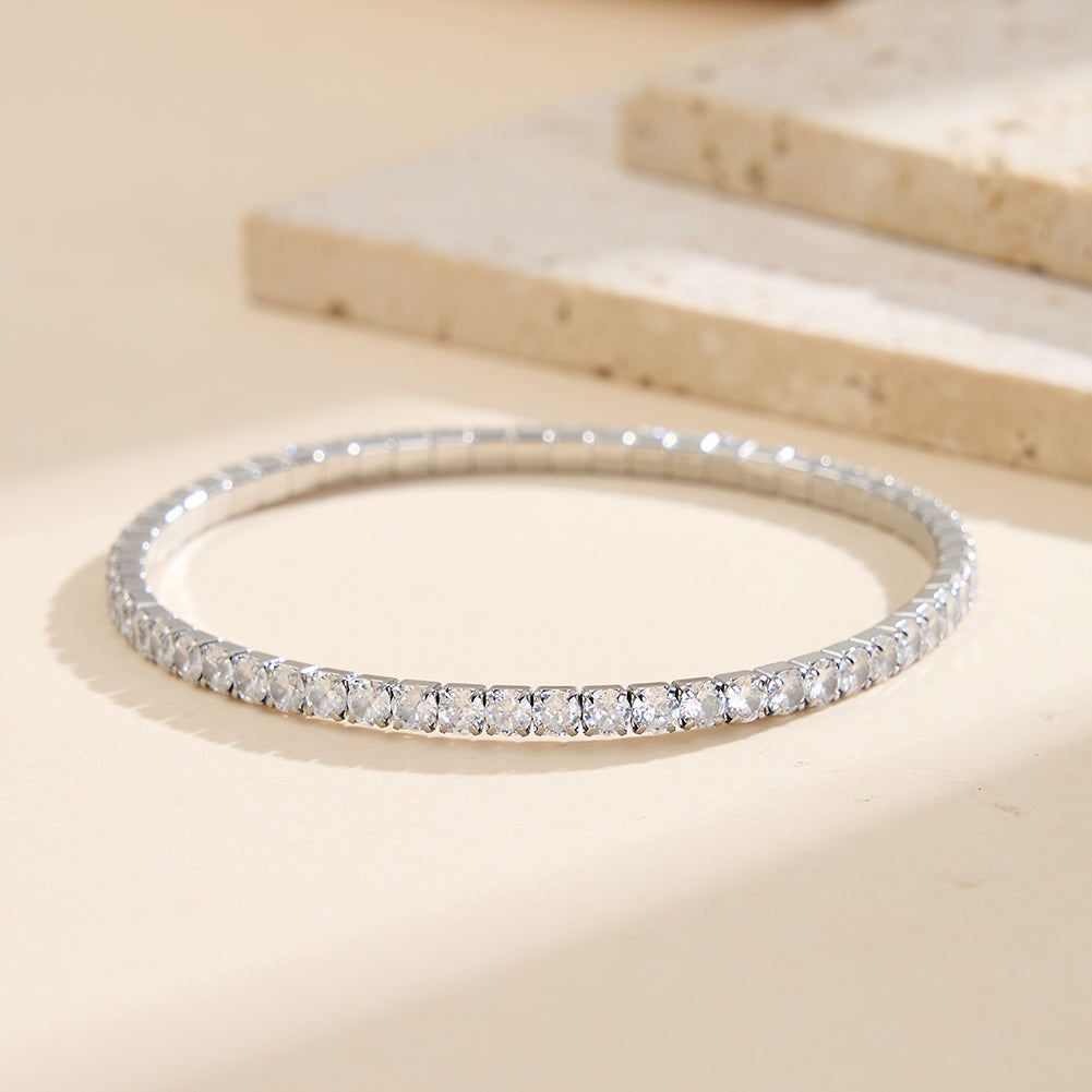 Velvet Rhythm // Clasp-Free Stretch CZ Crystal Tennis Bracelet