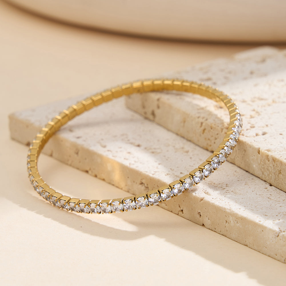Velvet Rhythm // Clasp-Free Stretch CZ Crystal Tennis Bracelet
