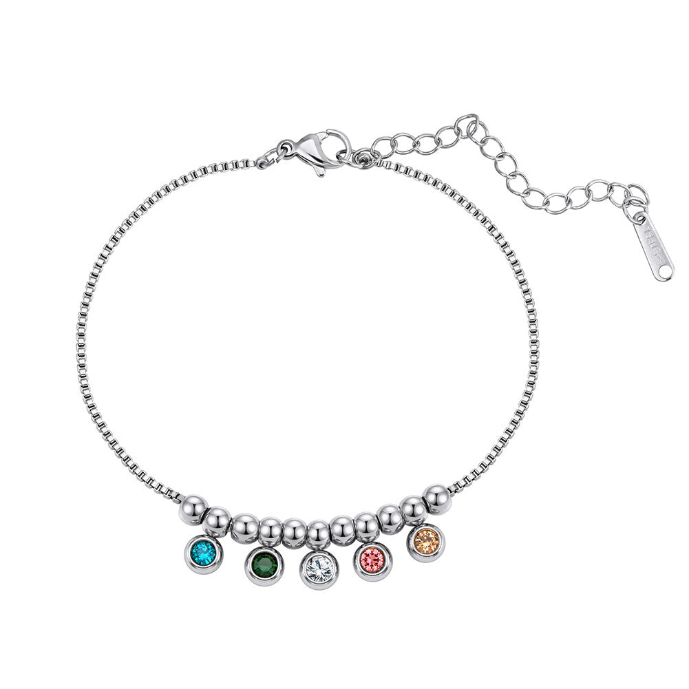 Velvet Rhythm // Colorful CZ Crystal Rainbow Charm Bracelet