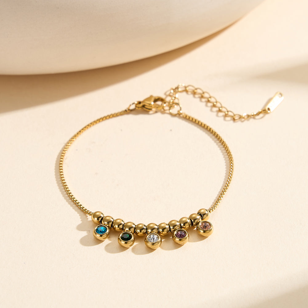 Velvet Rhythm // Colorful CZ Crystal Rainbow Charm Bracelet