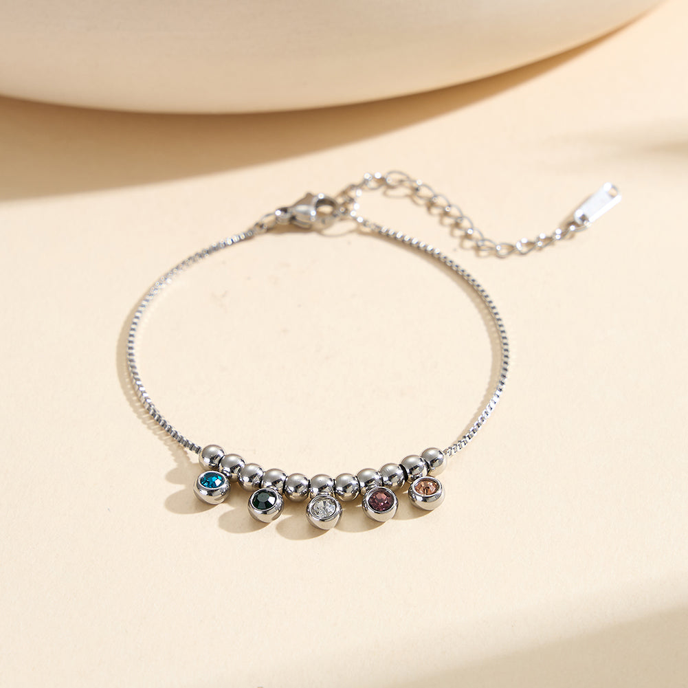 Velvet Rhythm // Colorful CZ Crystal Rainbow Charm Bracelet