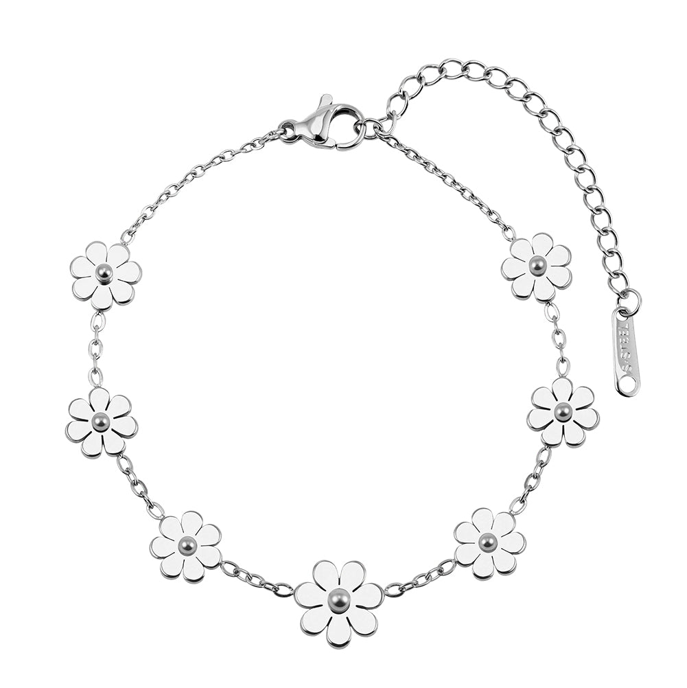Aura Blossom // Sculptural Five-Petal Flower Charm Bracelet