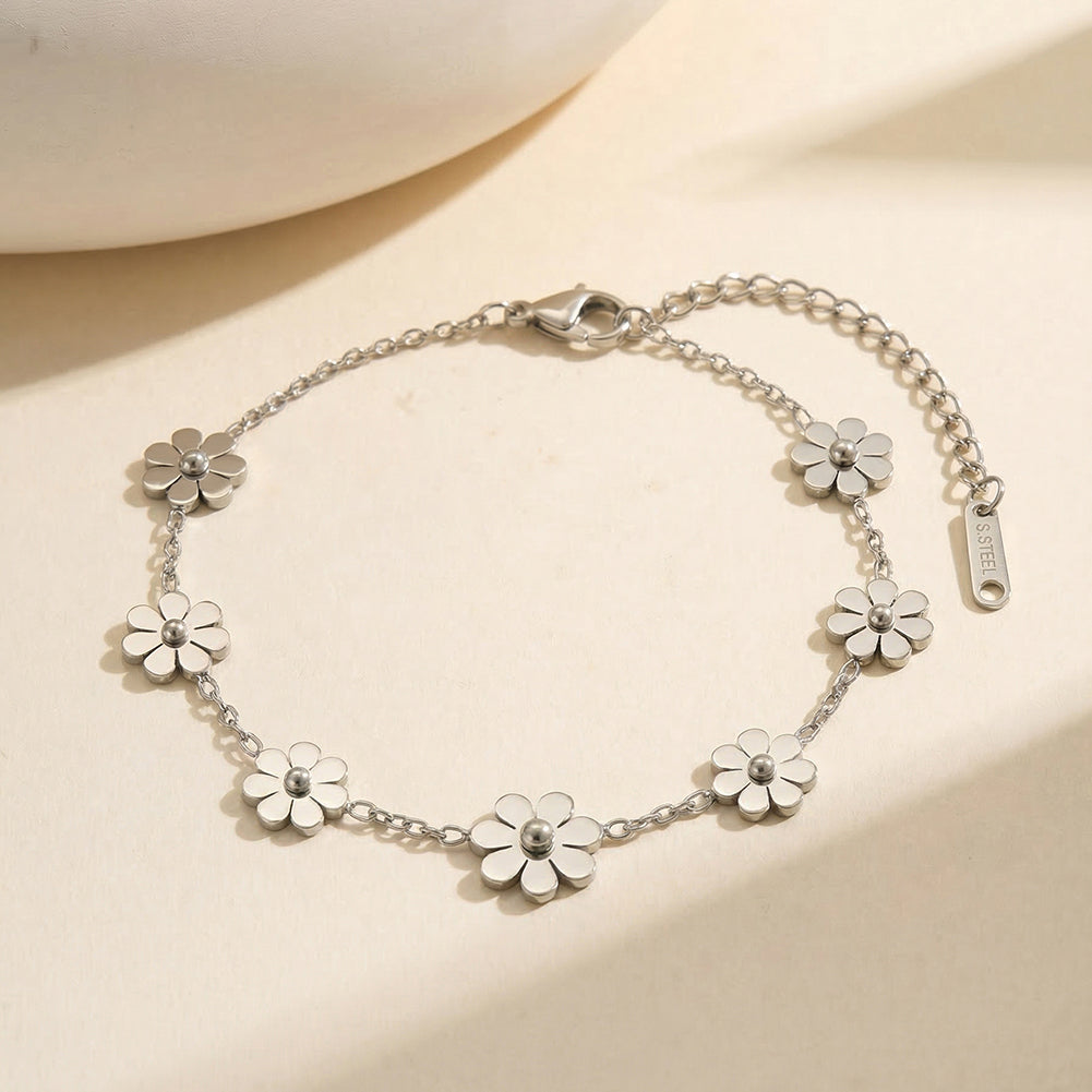 Aura Blossom // Sculptural Five-Petal Flower Charm Bracelet