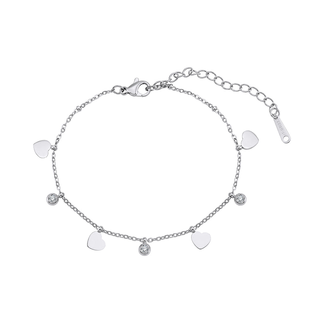 Aura Amour // Dainty Heart & CZ Crystal Shimmer Bracelet