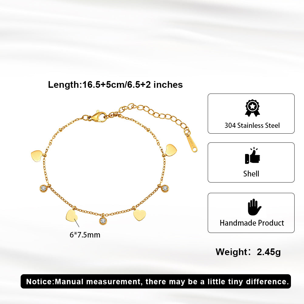 Aura Amour // Dainty Heart & CZ Crystal Shimmer Bracelet