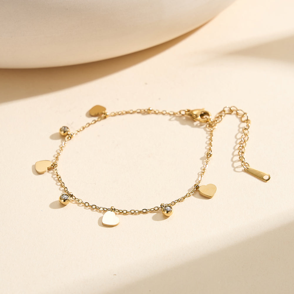 Aura Amour // Dainty Heart & CZ Crystal Shimmer Bracelet