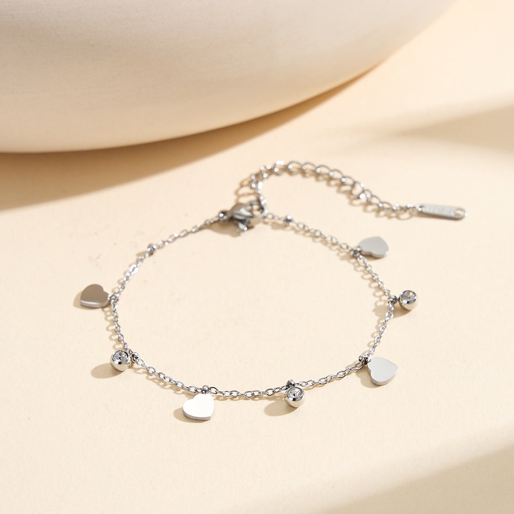 Aura Amour // Dainty Heart & CZ Crystal Shimmer Bracelet