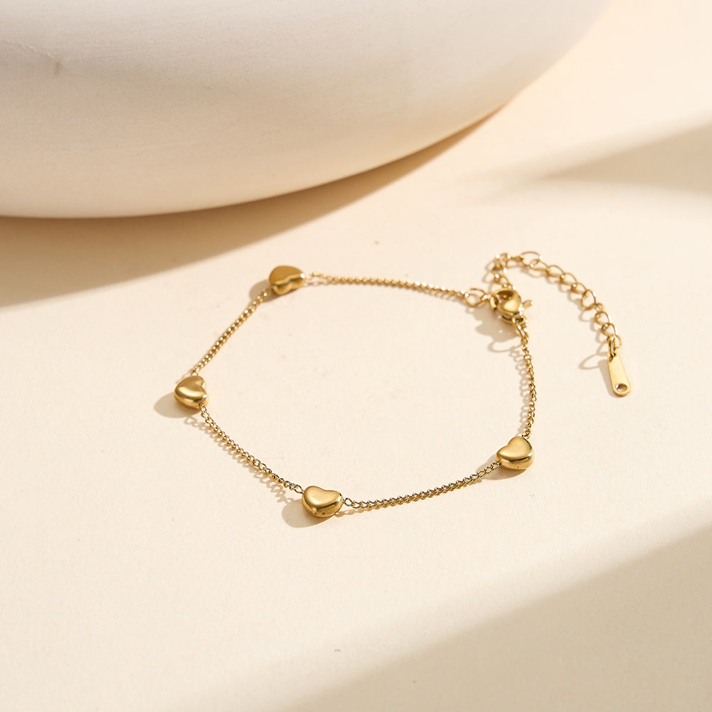 Aura Amour // Sculptural Multi Puffy Heart Charm Bracelet