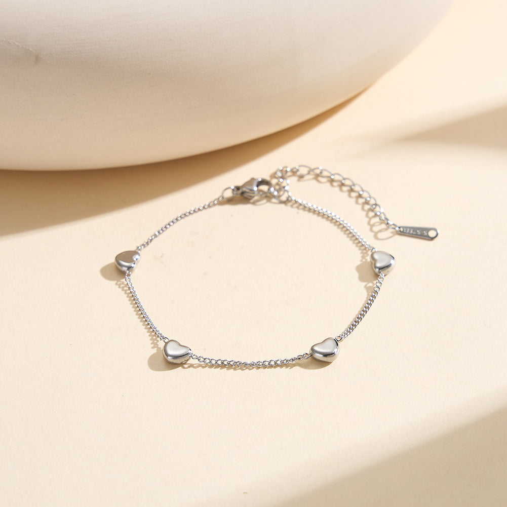 Aura Amour // Sculptural Multi Puffy Heart Charm Bracelet