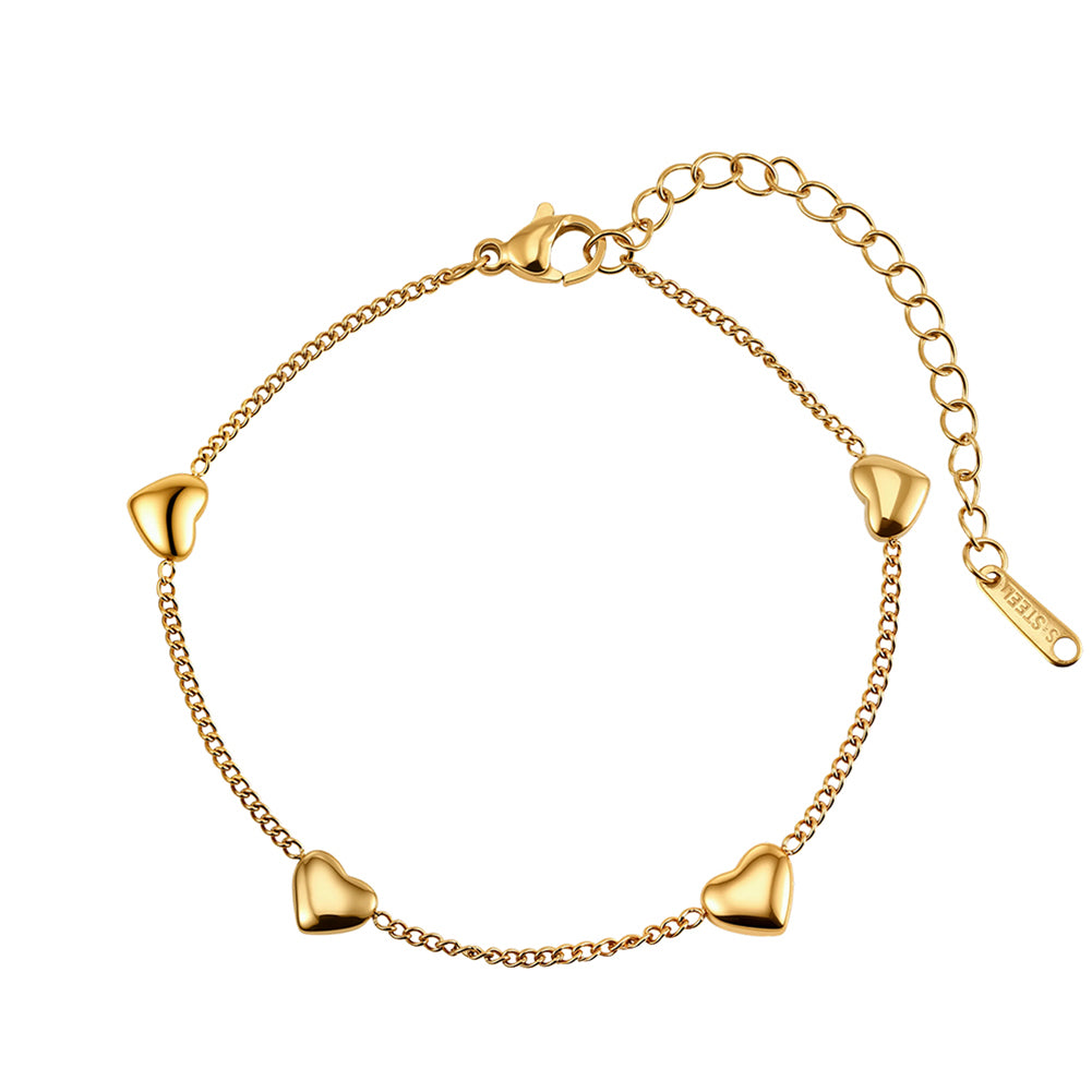 Aura Amour // Sculptural Multi Puffy Heart Charm Bracelet