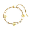 Aura Blossom // Double-Layer Flower & CZ Crystal Bracelet