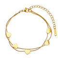 Aura Amour // Double-Layer Snake Chain & Puffy Heart Bracelet