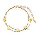 Aura Celestial // Double-Layer Snake Chain & Clover Bracelet
