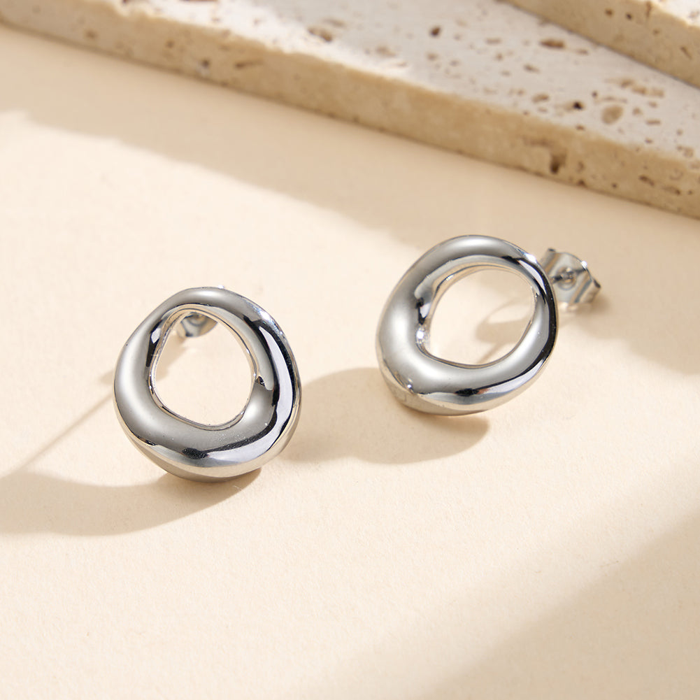 Modernist Organic Fluid Moebius Loop Earrings