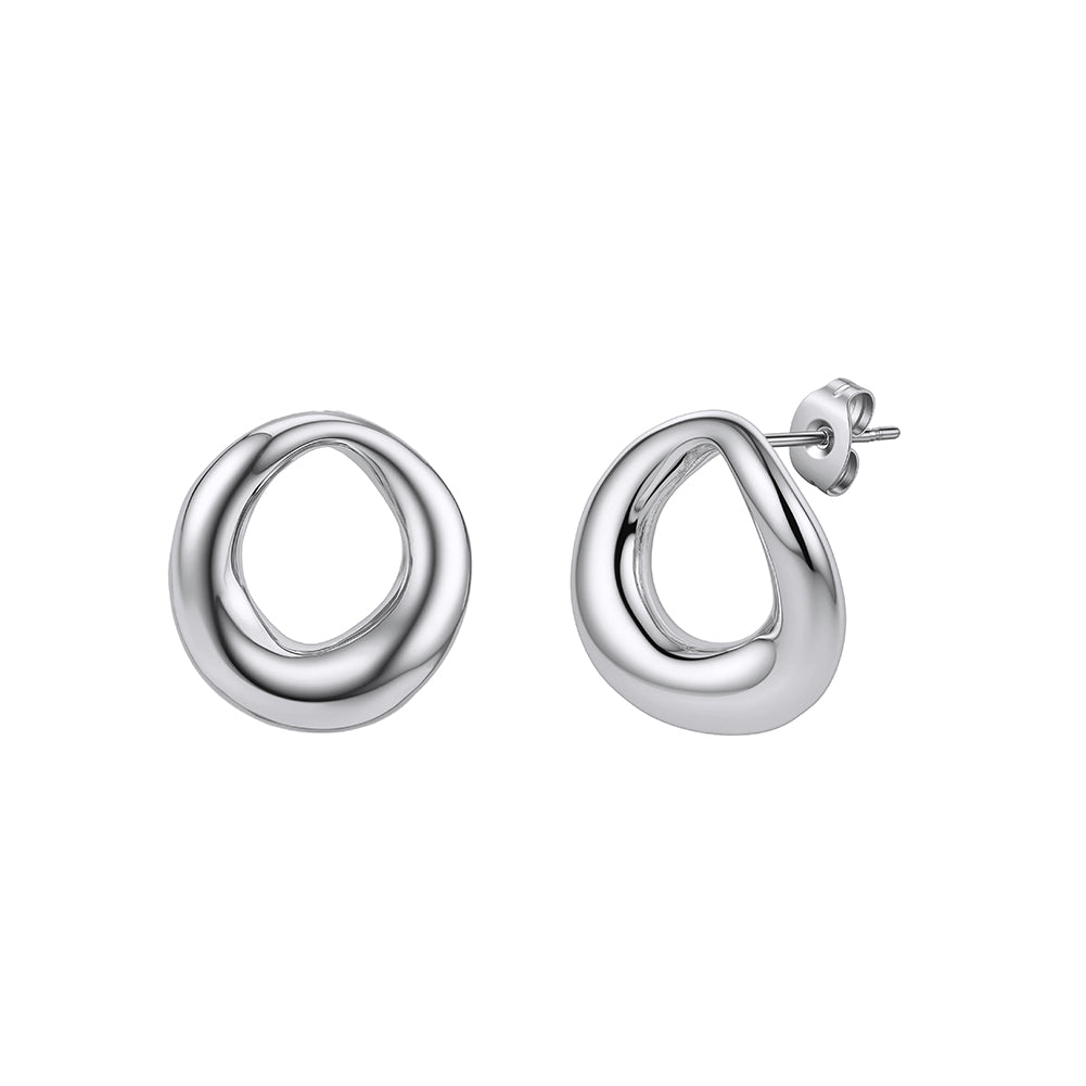 Modernist Organic Fluid Moebius Loop Earrings