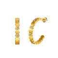 Velvet Oracle // Honeycomb Hexagonal Textured C-Hoop Earrings