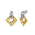 Velvet Oracle // Two-Tone Molten Geometric Drop Earrings