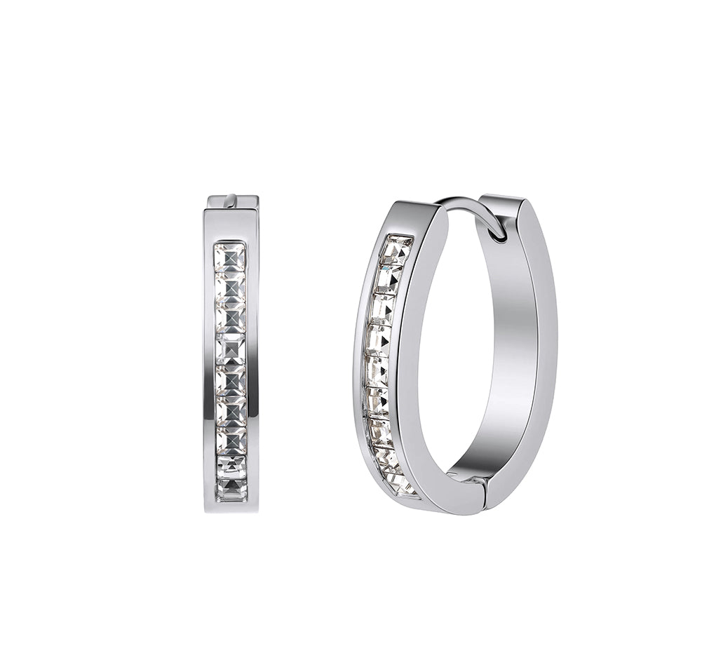 Velvet Rhythm // Channel-Set Princess-Cut CZ Huggie Earrings