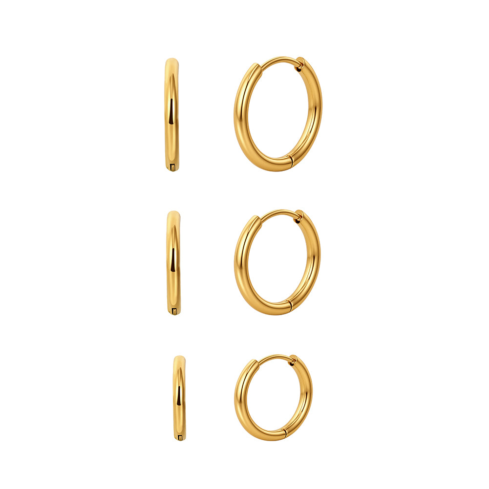 Velvet Meridian // Minimalist Plain Huggie Hoop Earrings