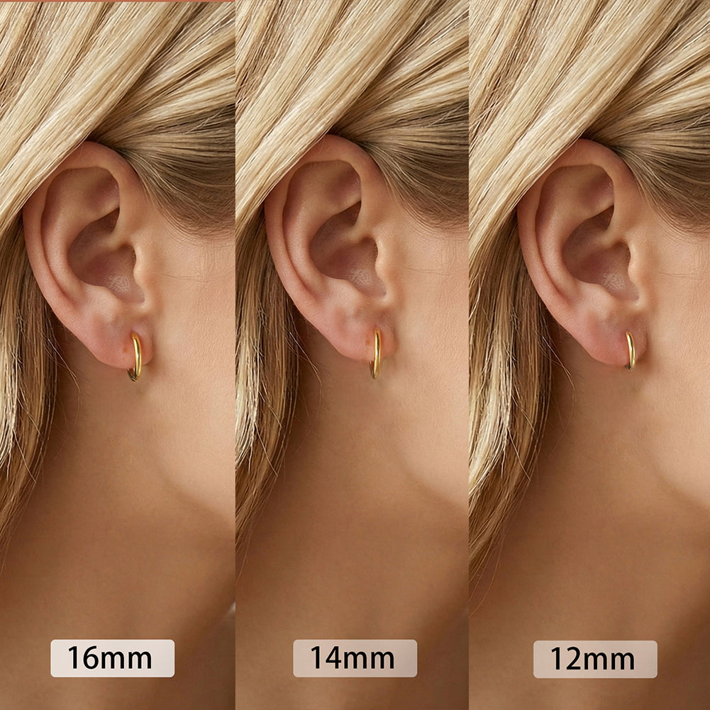 Velvet Meridian // Minimalist Plain Huggie Hoop Earrings