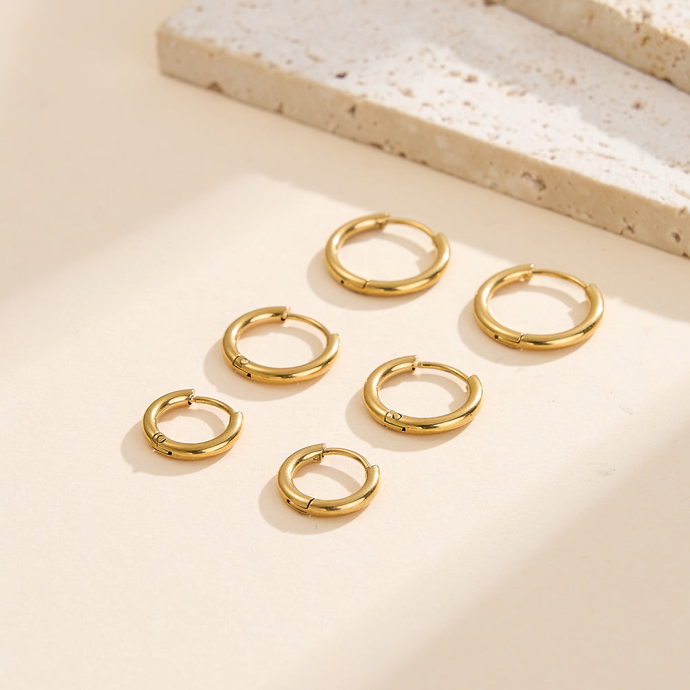 Velvet Meridian // Minimalist Plain Huggie Hoop Earrings