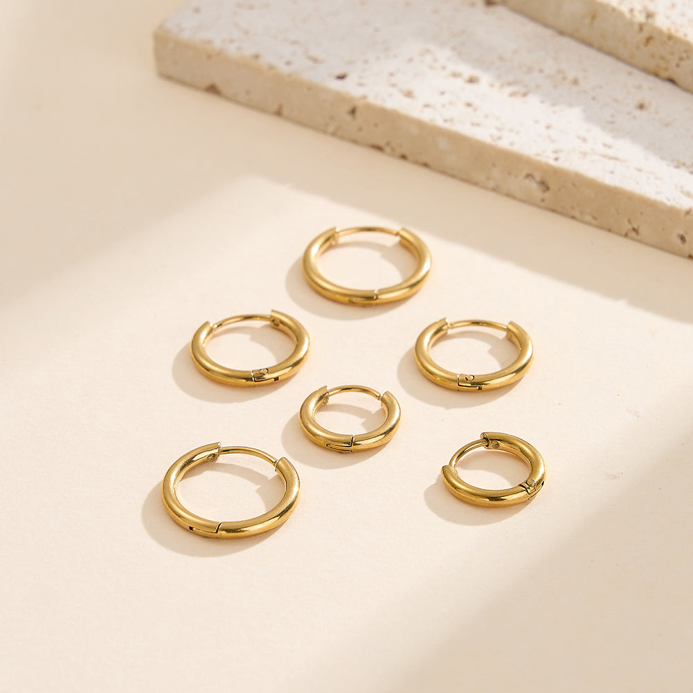 Velvet Meridian // Minimalist Plain Huggie Hoop Earrings