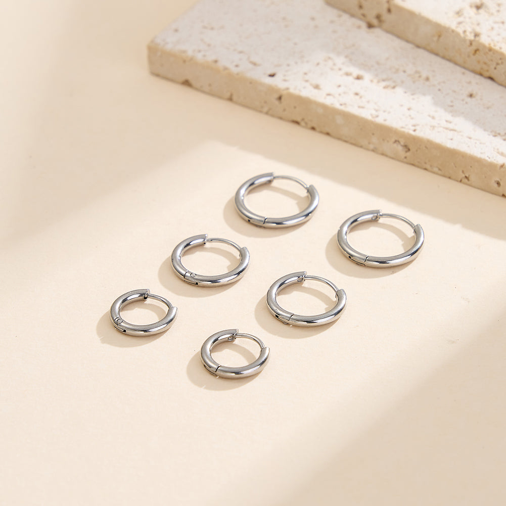 Velvet Meridian // Minimalist Plain Huggie Hoop Earrings