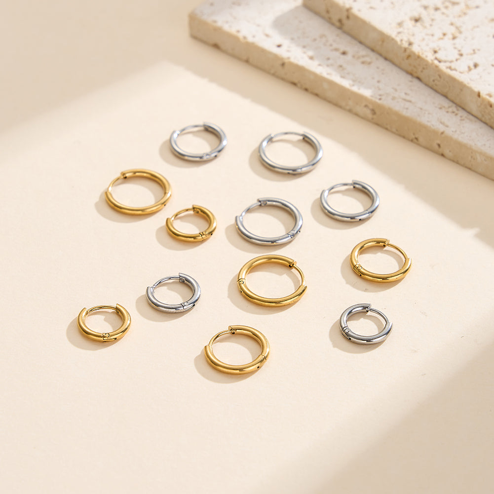 Velvet Meridian // Minimalist Plain Huggie Hoop Earrings