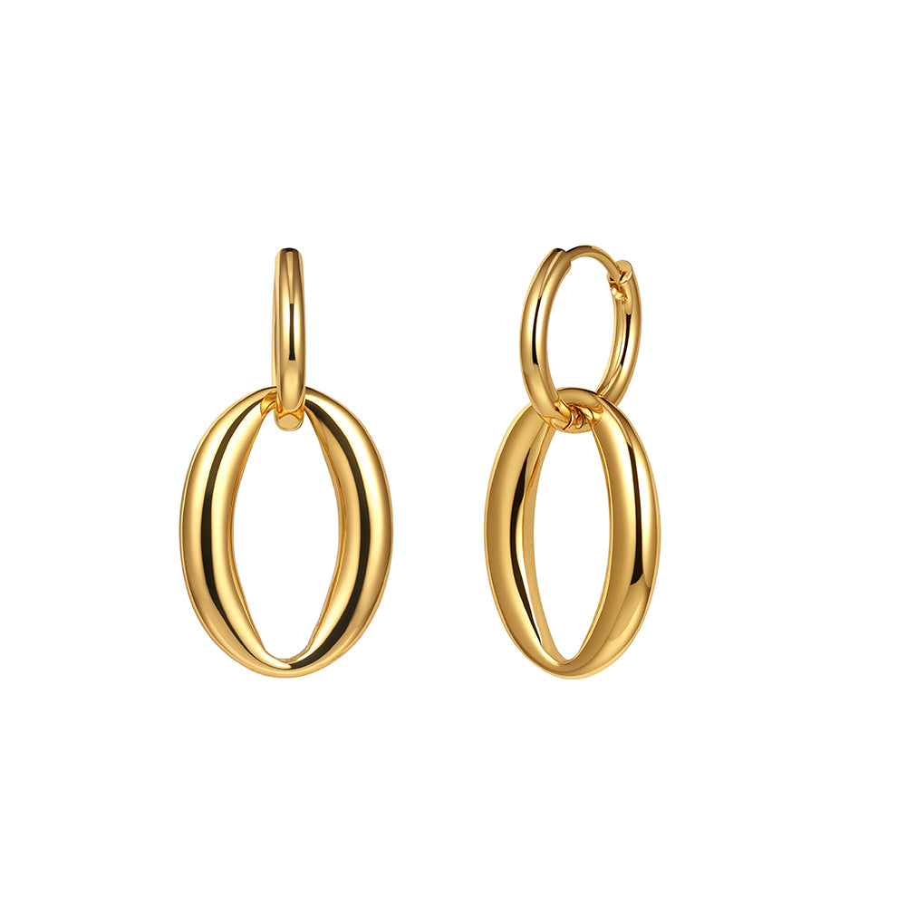 Velvet Meridian // Interlocking Sculptural Oval Drop Earrings