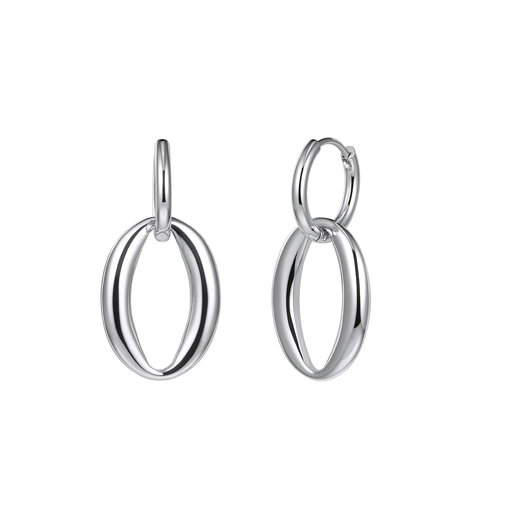 Velvet Meridian // Interlocking Sculptural Oval Drop Earrings