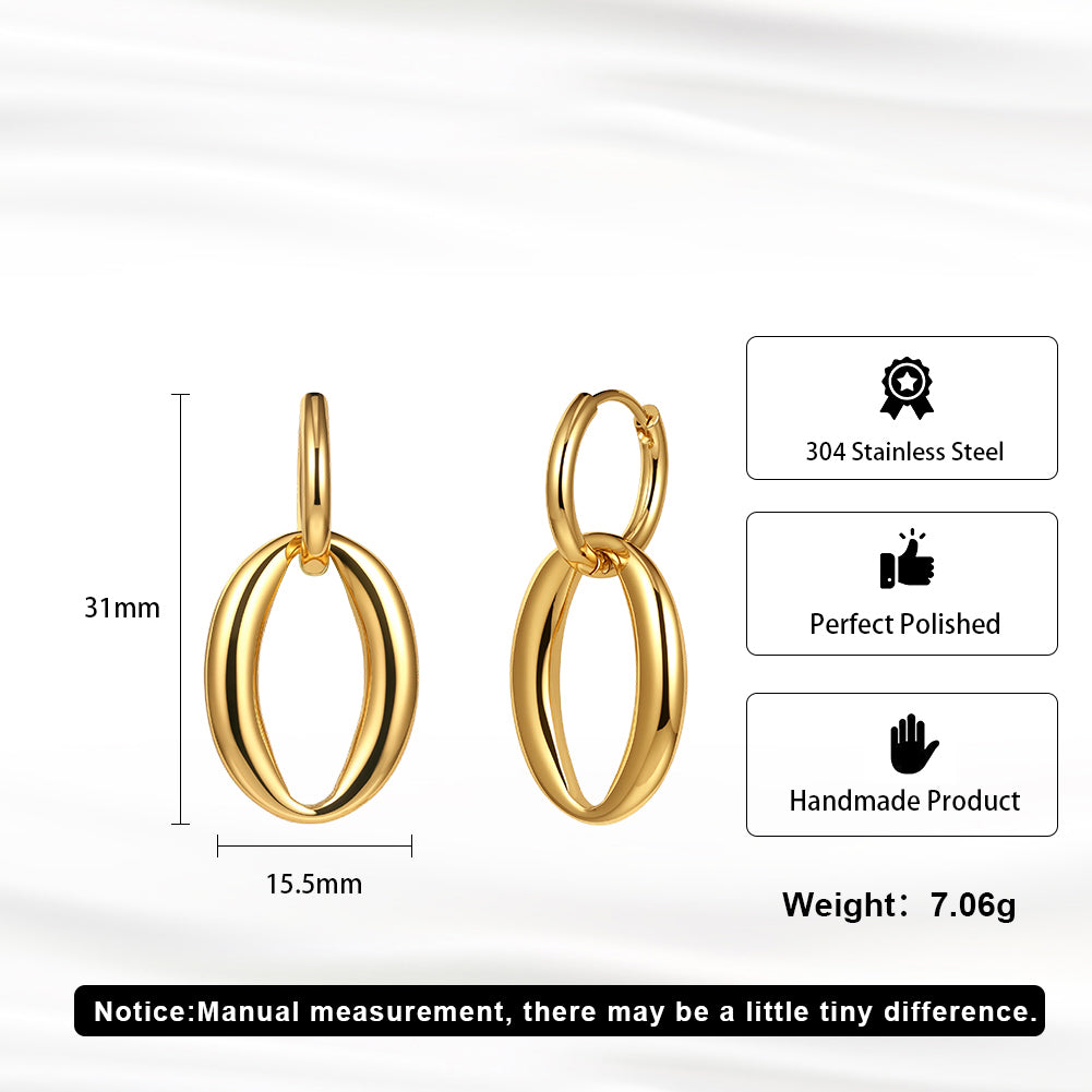 Velvet Meridian // Interlocking Sculptural Oval Drop Earrings