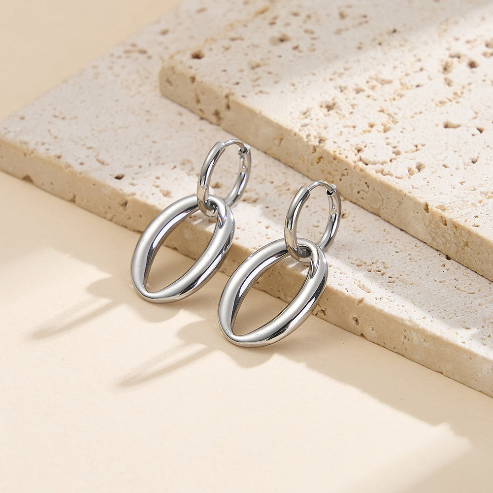Velvet Meridian // Interlocking Sculptural Oval Drop Earrings