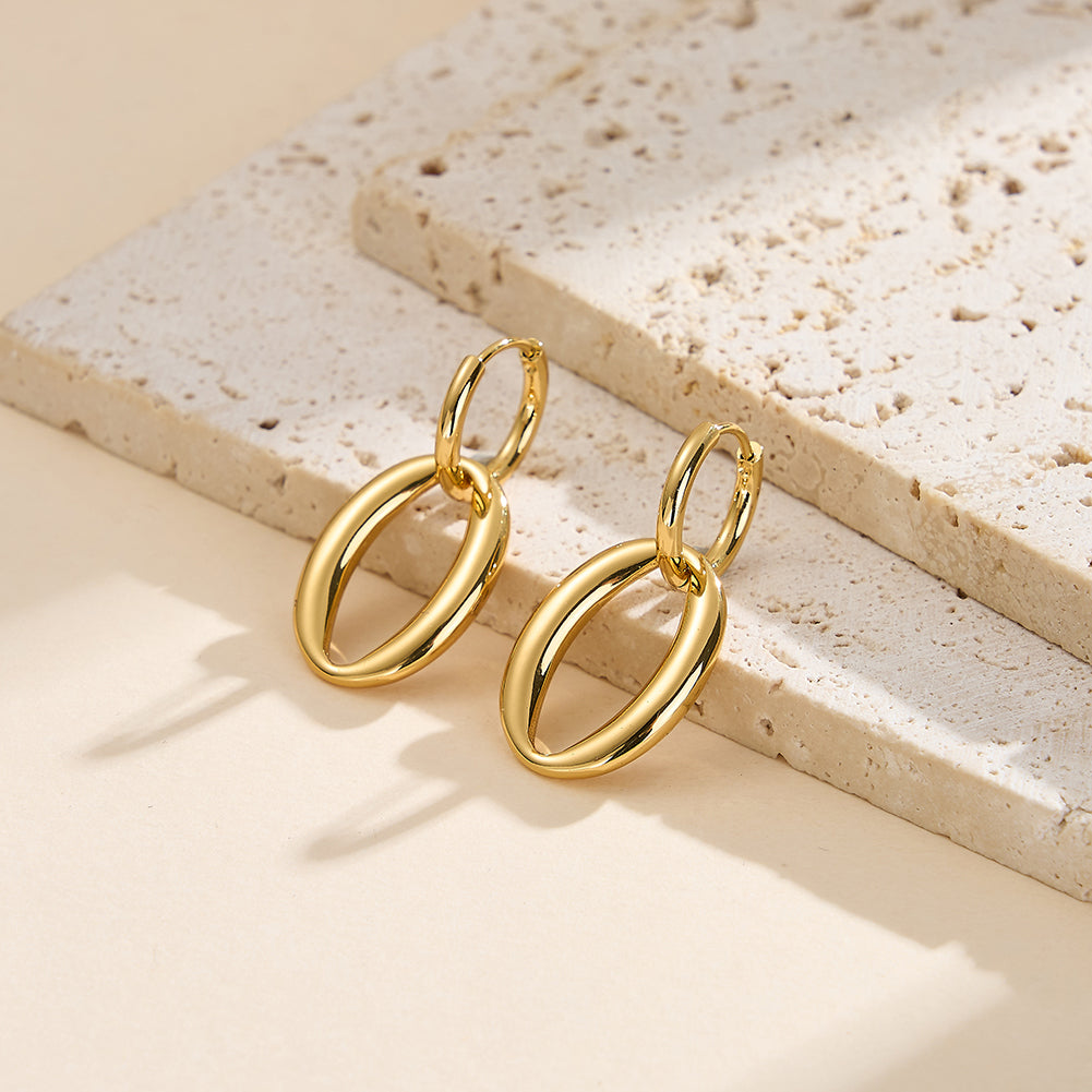 Velvet Meridian // Interlocking Sculptural Oval Drop Earrings