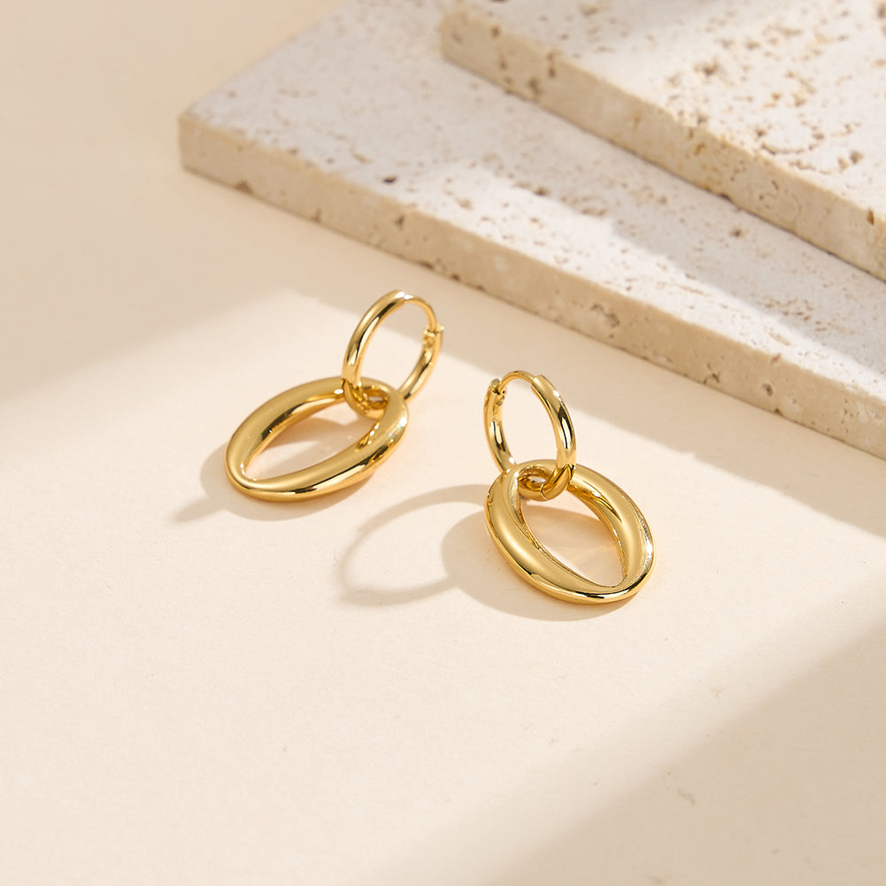 Velvet Meridian // Interlocking Sculptural Oval Drop Earrings