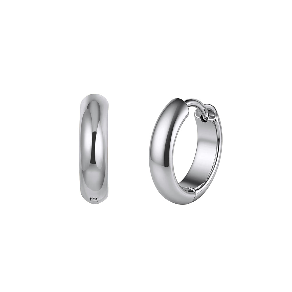 Velvet Meridian // Minimalist Chunky Smooth Huggie Earrings