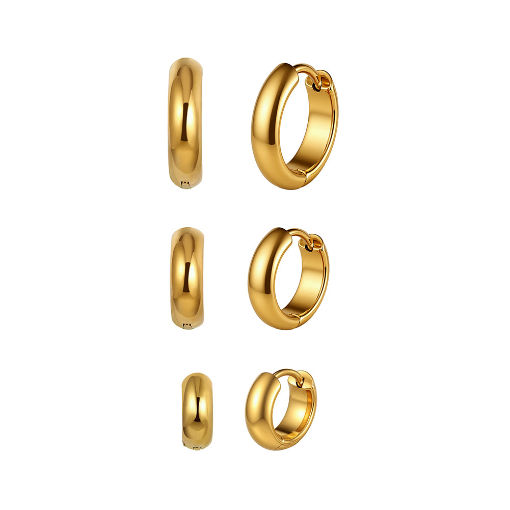 Velvet Meridian // Minimalist Chunky Smooth Huggie Earrings
