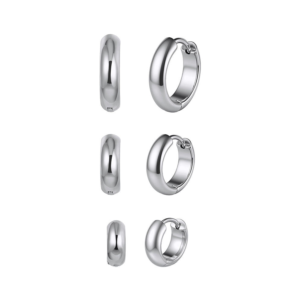 Velvet Meridian // Minimalist Chunky Smooth Huggie Earrings