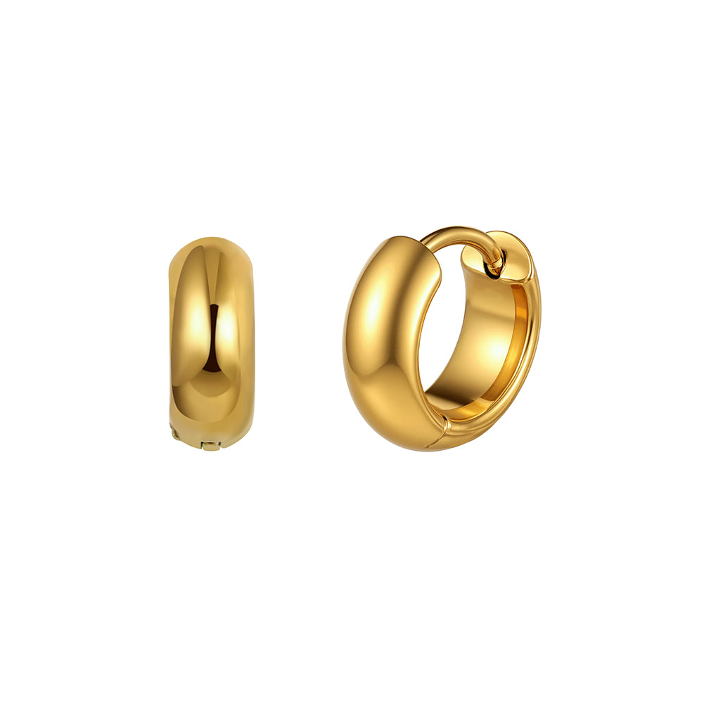 Velvet Meridian // Minimalist Chunky Smooth Huggie Earrings